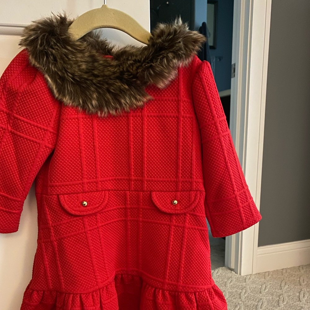 Janie and Jack Size 4 Fur Collared Dress